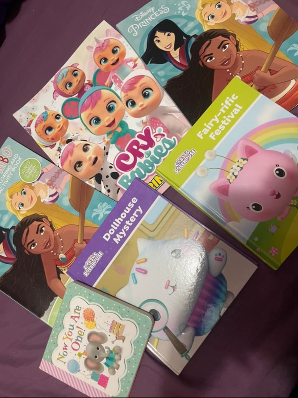 Disney Kids Activity Book Lot - Pink, Purple, Blue & Green Covers